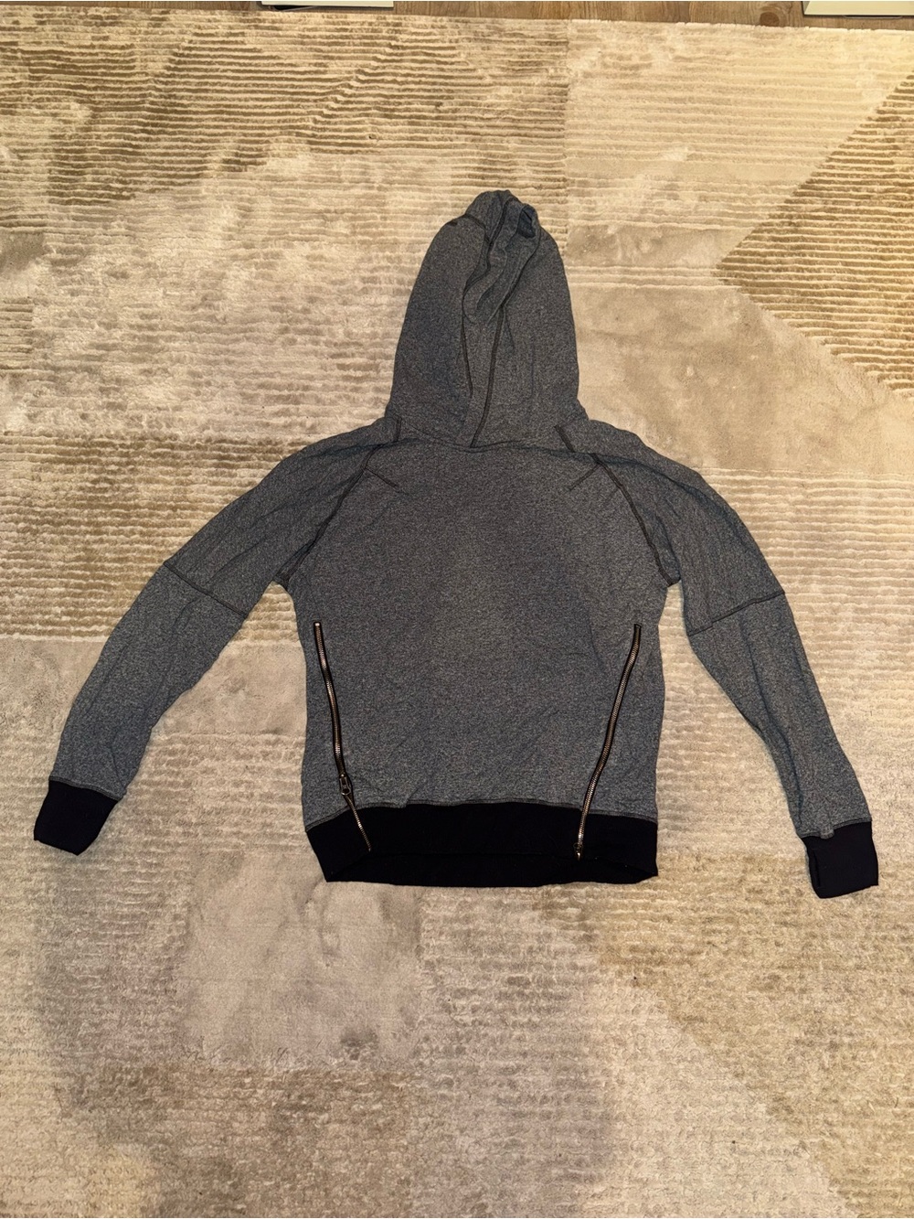 lululemon athletica Heathered Gray Hooded Zip-Pocket Sweatshirt